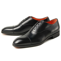 美品 【サントーニ Santoni】 レザー キャップトゥ 内羽根