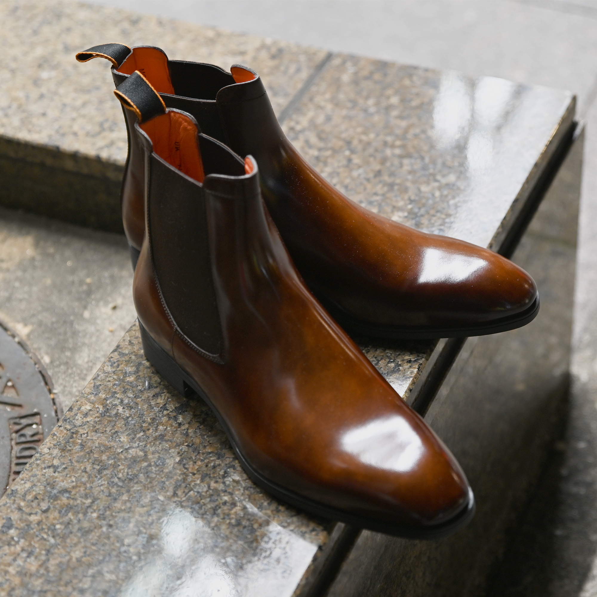 santoni ブラウン ブーツ-