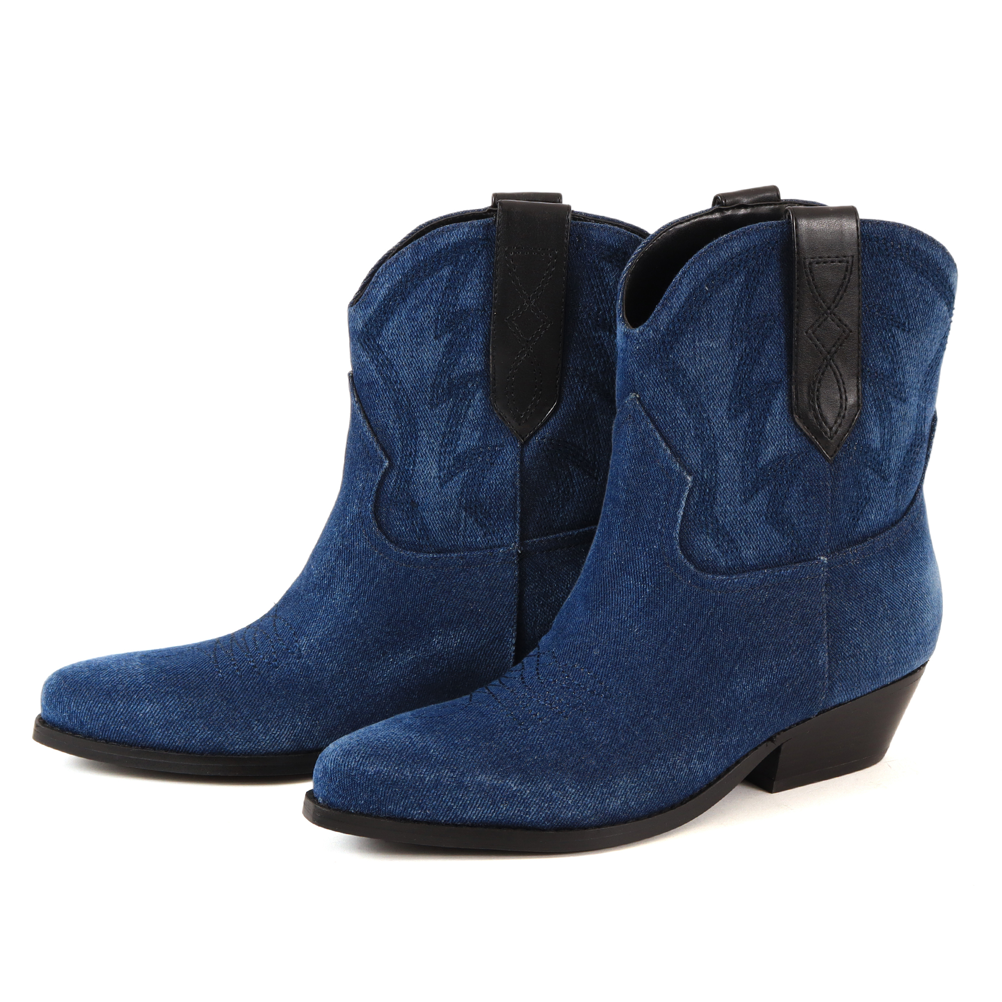 GUESS ゲス GINETTE2 ショートウエスタンブーツ ブルー / GUESS（ｹﾞｽ 