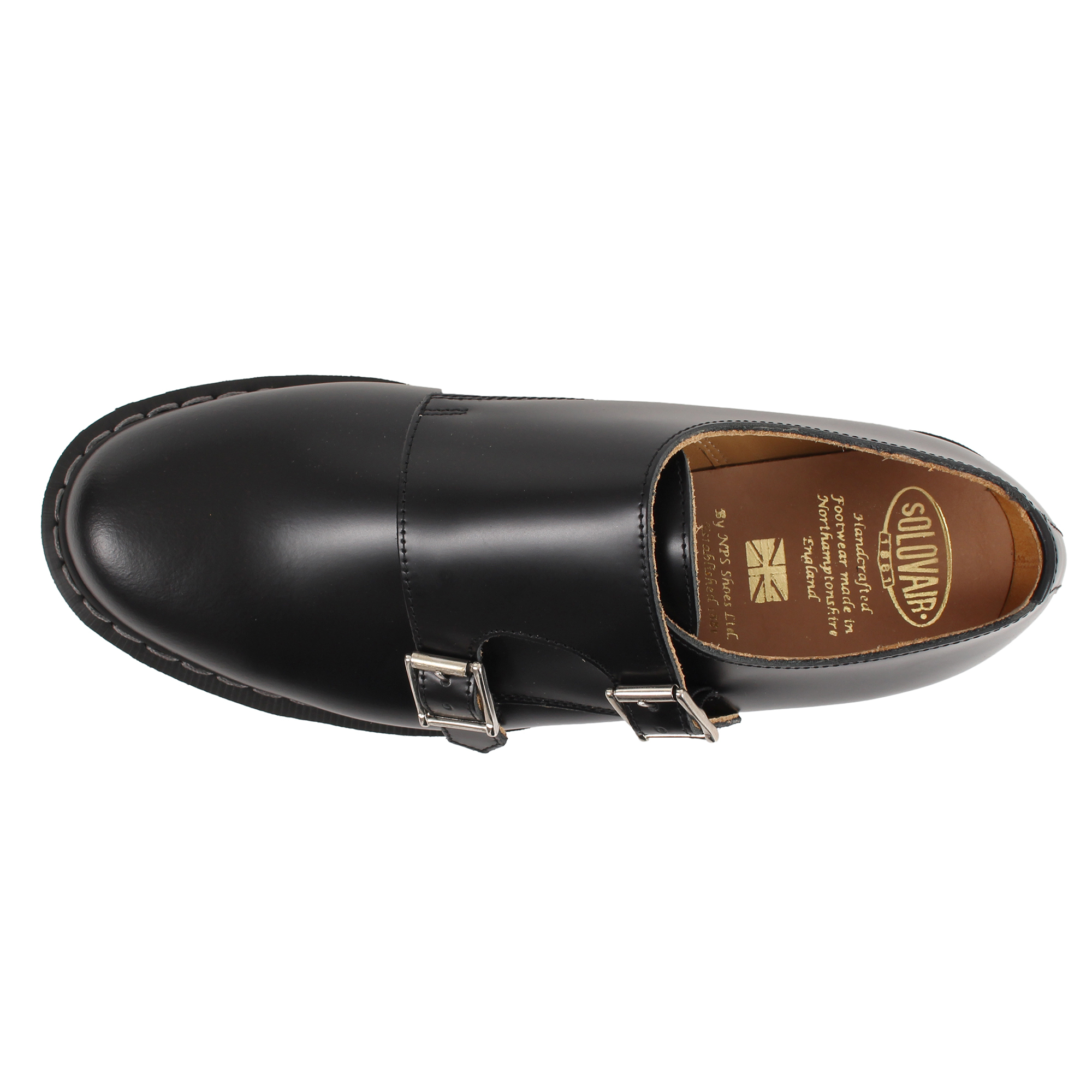 【高品質得価】SOLOVAIR Black Monk Shoe 25.5cm 靴