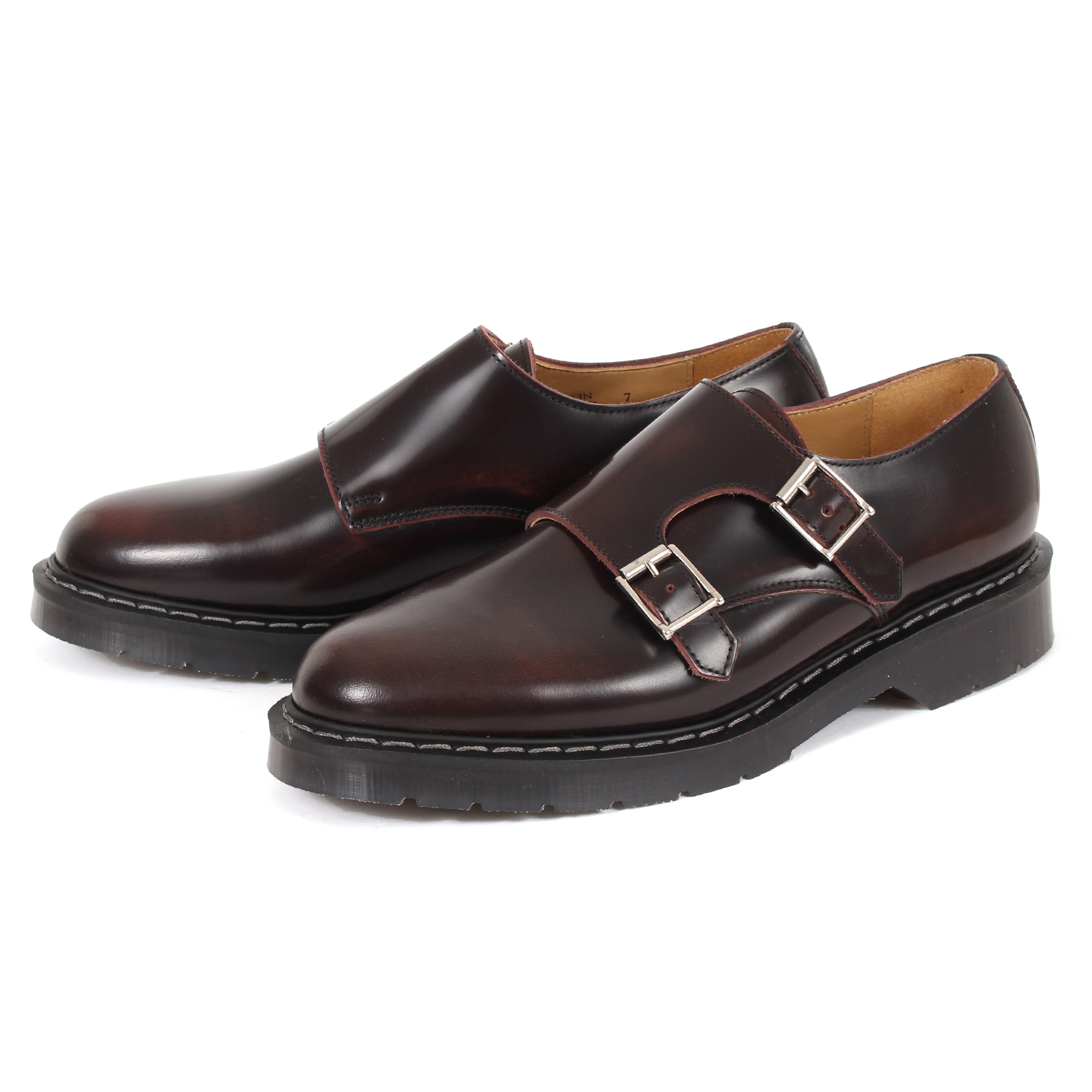 SOLOVAIR ソロヴェアー DOUBLE BUCKLE MONK SHOE ダブル バックル モンクシュー S0-157 バーガンディハイシャイン