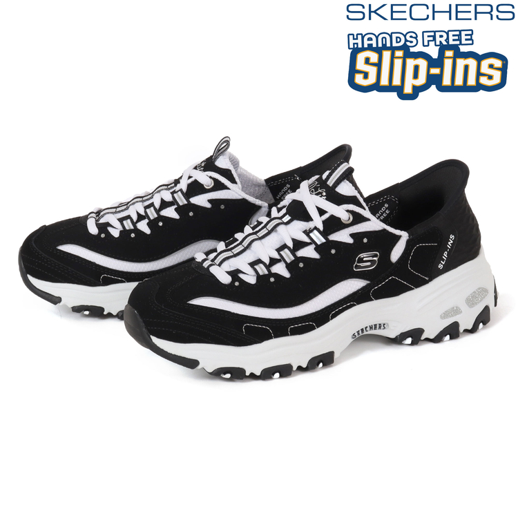 SKECHERS(ｽｹｯﾁｬｰｽﾞ) |SKECHERS スケッチャーズ SLIP-INS DLITES NEW CLASSIC スリップインズ ディーライツ ニュークラシック 150030 BKW ブラック/ホワイト