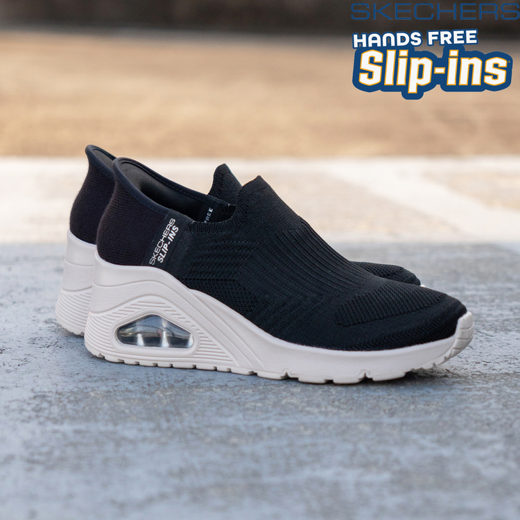 スケッチャーズ スリップインズ：ウノ ウェッジ - キッキング ニット ブラック SKECHERS｜スケッチャーズ スリップインズ:ウノ ウェッジ