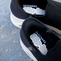 SKECHERS(ｽｹｯﾁｬｰｽﾞ) |SKECHERS スケッチャーズ SLIP-INS スリップインズ ウノ ウェッジ キッキング ニット 177523 BLK OFWT