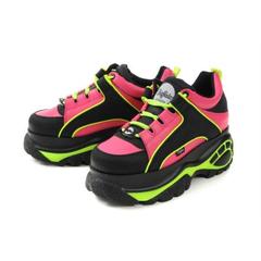Buffalo(ﾊﾞｯﾌｧﾛｰ) |Buffalo LONDON(バッファロー ロンドン) プラットフォームスニーカー CLASSIC LEATHER(クラシック レザー) 1533128 ブラック/フューシャ