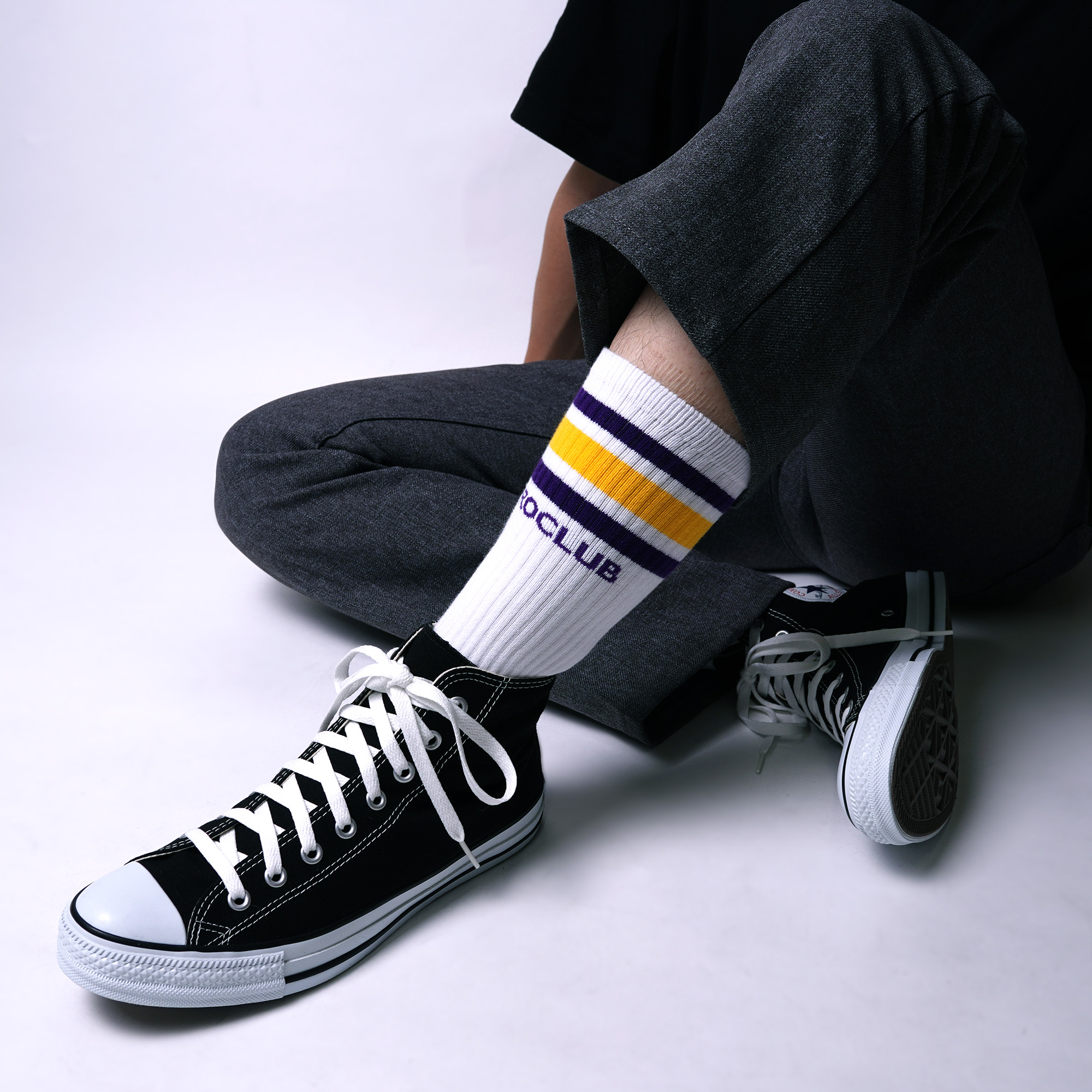 ぽっそさん専用 PRO CLUB プロクラブ メンズ ストライプ クルーソックス STRIPE