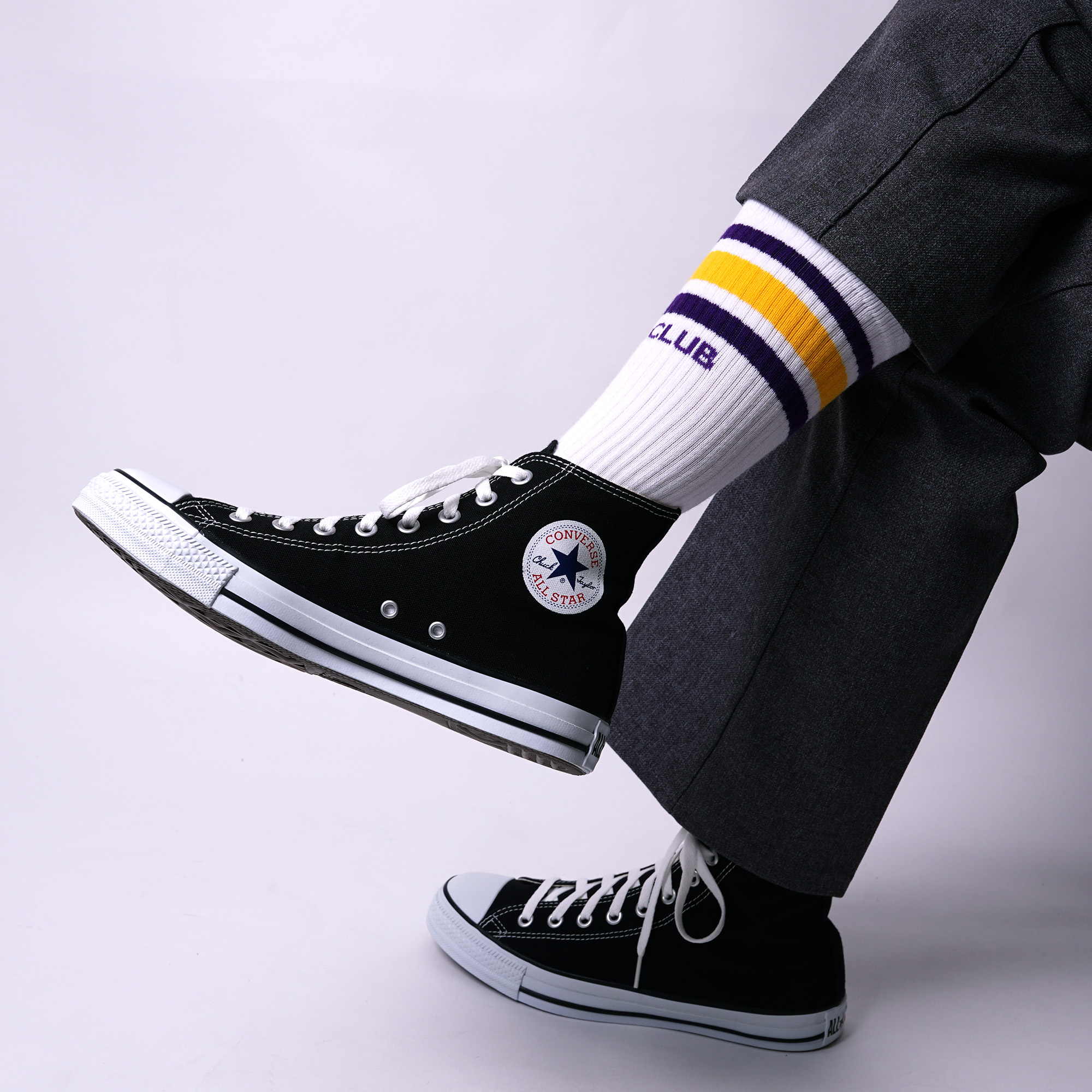 PRO CLUB プロクラブ メンズ ストライプ クルーソックス STRIPE CREW