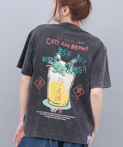 go slow caravan 猫と麦酒 麦酒風呂Tシャツ【WEB限定】